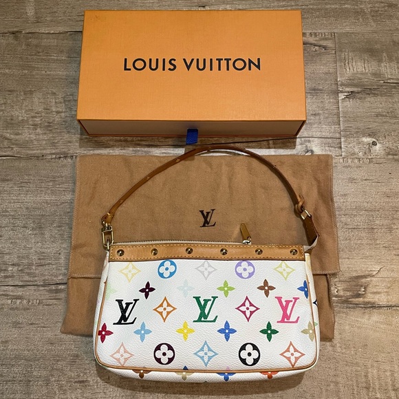 Louis Vuitton Handbags - RARE Y2K Louis Vuitton x Murakami White Multicolor Pochette FULL SET